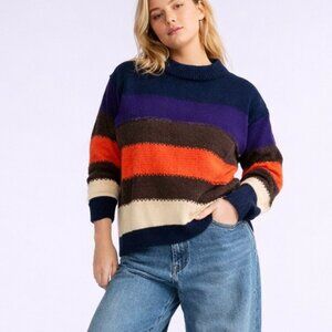 laLavon women's knit sweater Y2K multicolor striped size Med pullover retro